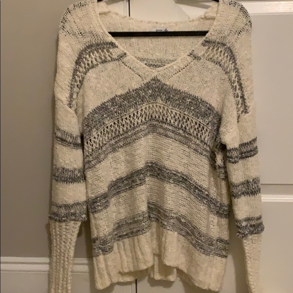 Grey and White Sweater